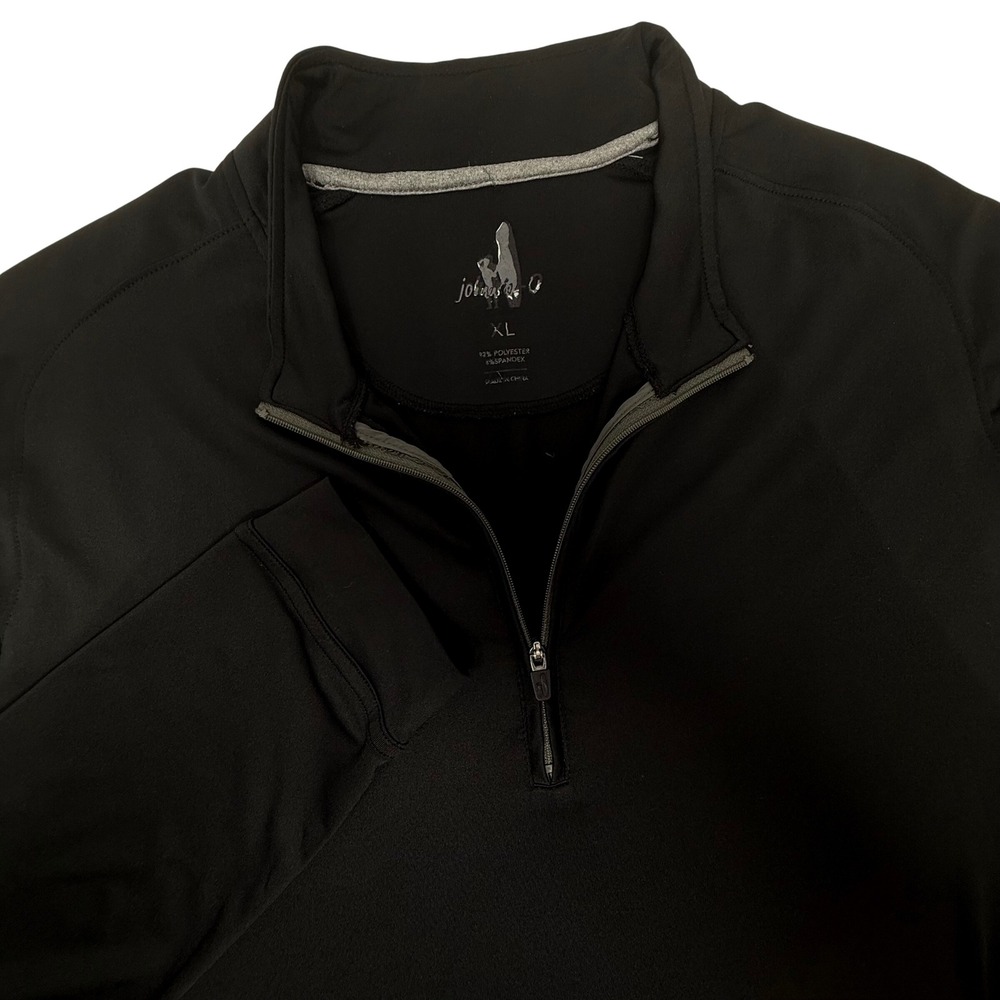 johnnie-O Mens XL Black Quarter Zip Performance Pullover Long Sleeve Golf Shirt